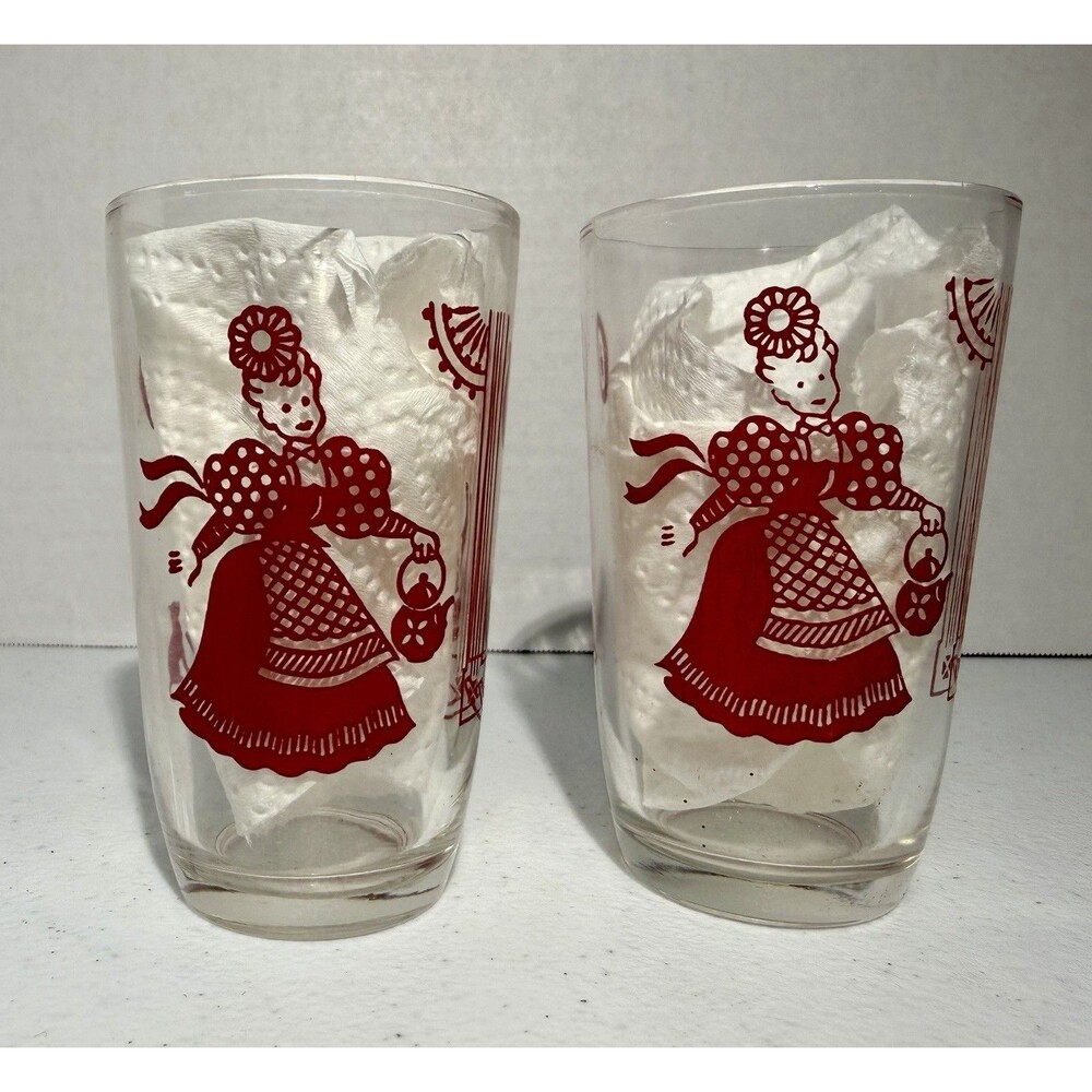 Vintage Swanky Swig Lot 2 Juice Glass Kraft Jars Hazel Atlas - Bustling Betsy